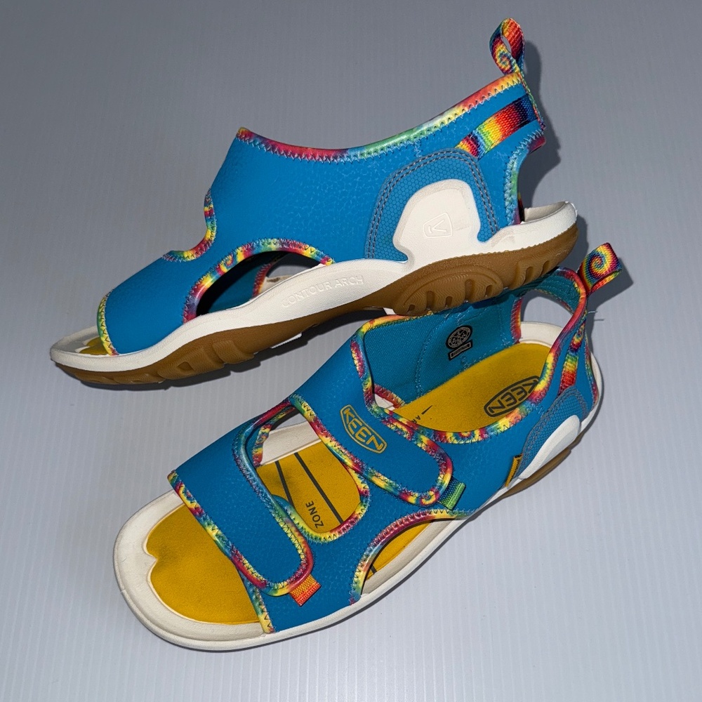 Keen Knotch Creek Blue Open Toe Tie Dye Water Sandal Youth Size 6